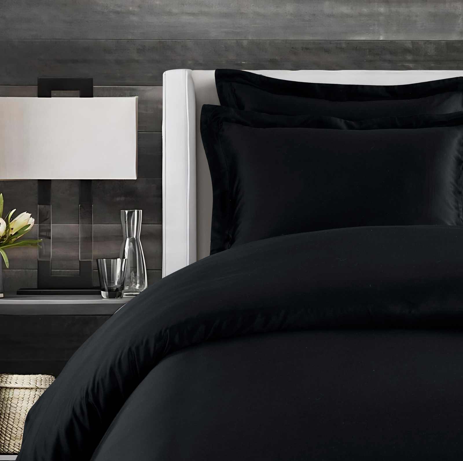 Family Bed 10ft Wide 120x80 Black Bamboo Duvet Cover Set – OCOCHI