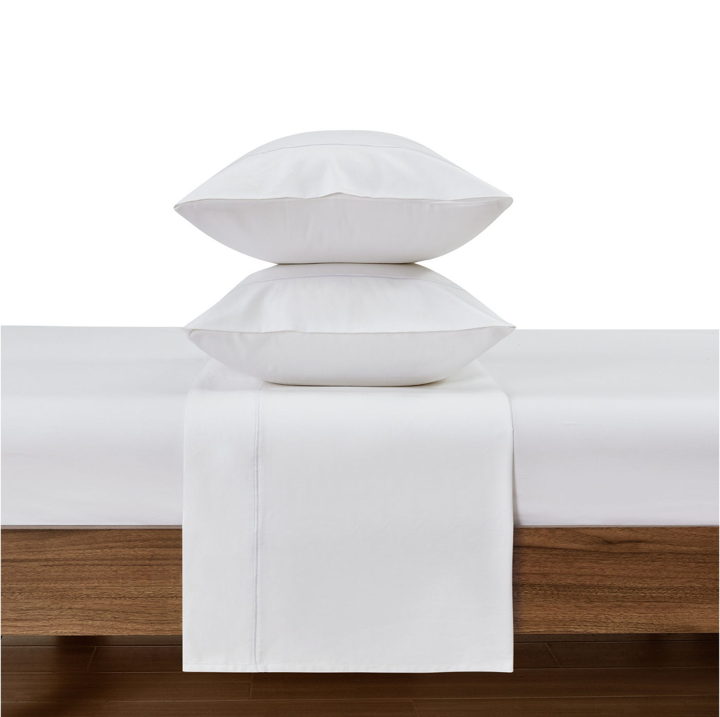 Texas King (80" width x 98" length bed) Organic Cotton Sateen Sheet Sets - white organic cotton sheet set