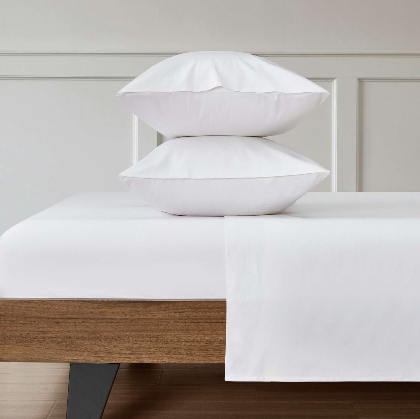 FINAL SALE Wyoming King (84" width x 84" length) Cotton Sateen Sheet Sets - white organic cotton sheet set