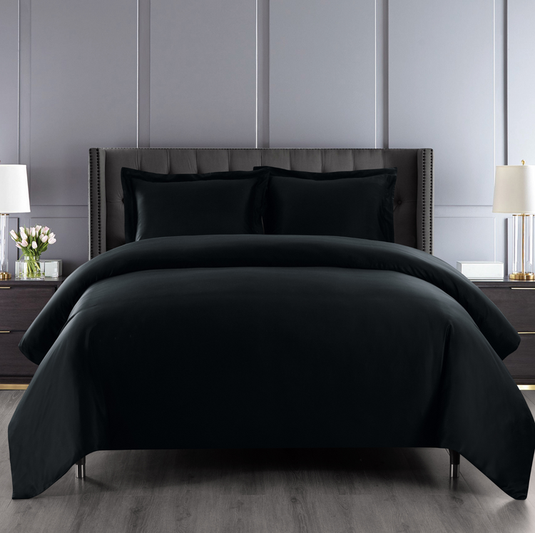Family Bed 10ft Wide 120x80 Black Bamboo Duvet Cover Set – OCOCHI