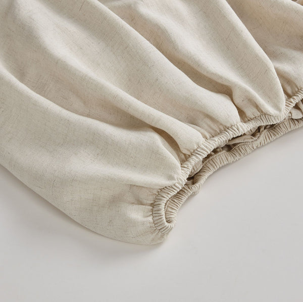 Two King Beds Pushed Together (152x80") Bamboo Linen Blend Sheet Set