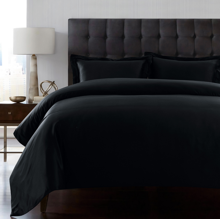 Family Bed 10ft Wide 120x80 Black Bamboo Duvet Cover Set – OCOCHI