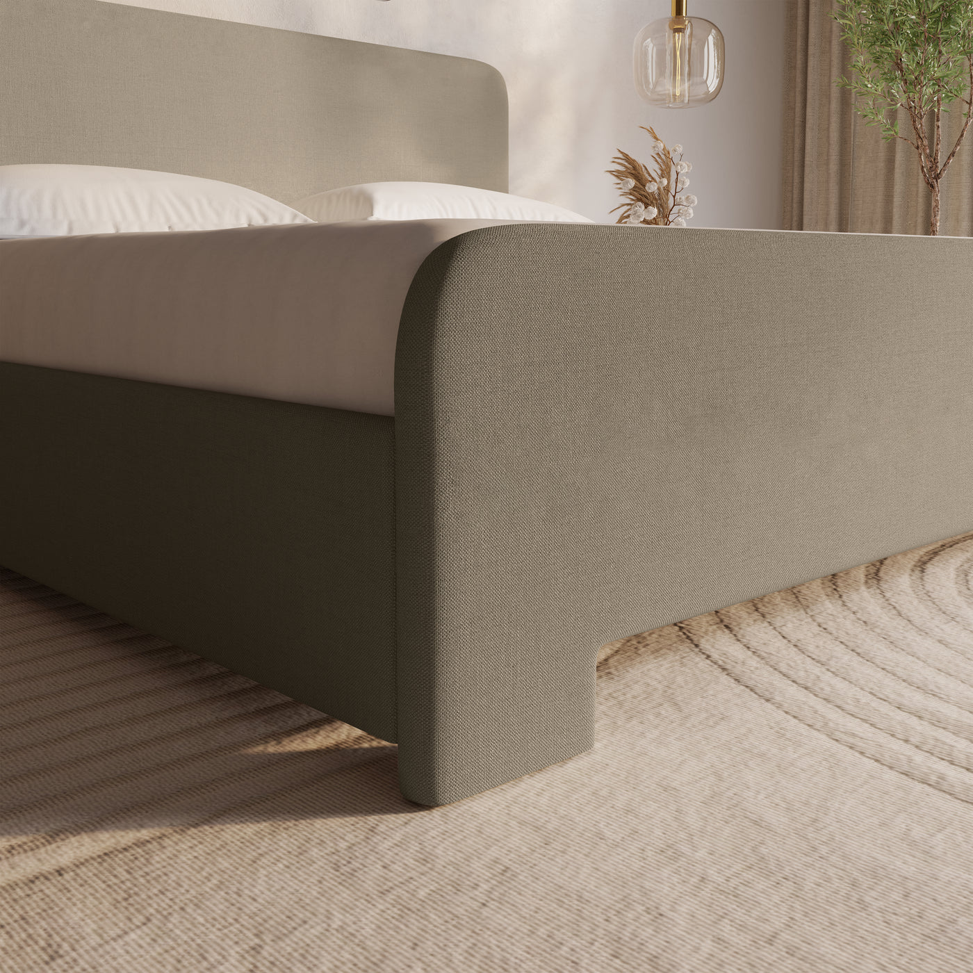 Texas King (98" width x 80" length) Atlas Upholstered Bed Frame