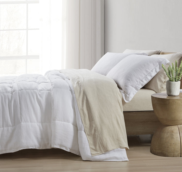 King Linen Blend Sheet Set - deals White