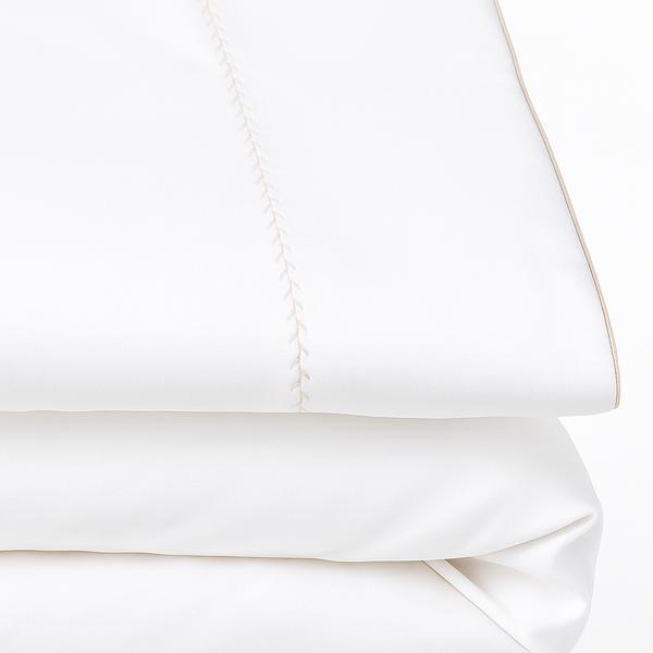 Texas King (98" width x 80" length) Fine Linens Belle Cotton Sateen Duvet Cover Set