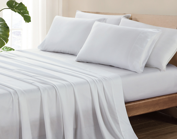 Two Full Beds Pushed Together (108" width x 75" length bed) Bamboo Sheets